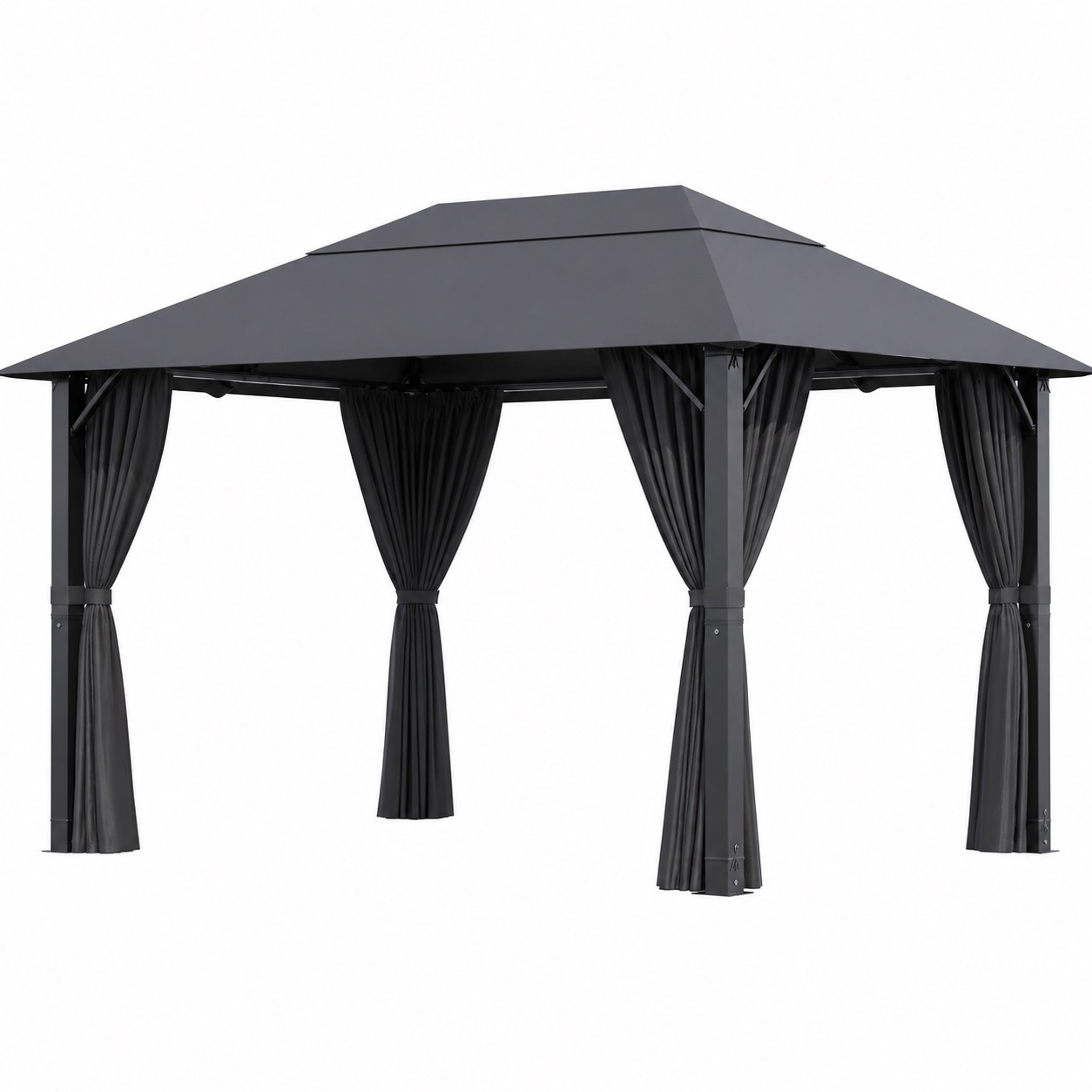 Tonnelle de Jardin Noir 3 × 4 m