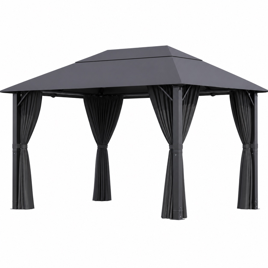 Tonnelle de Jardin Noir 3 × 4 m