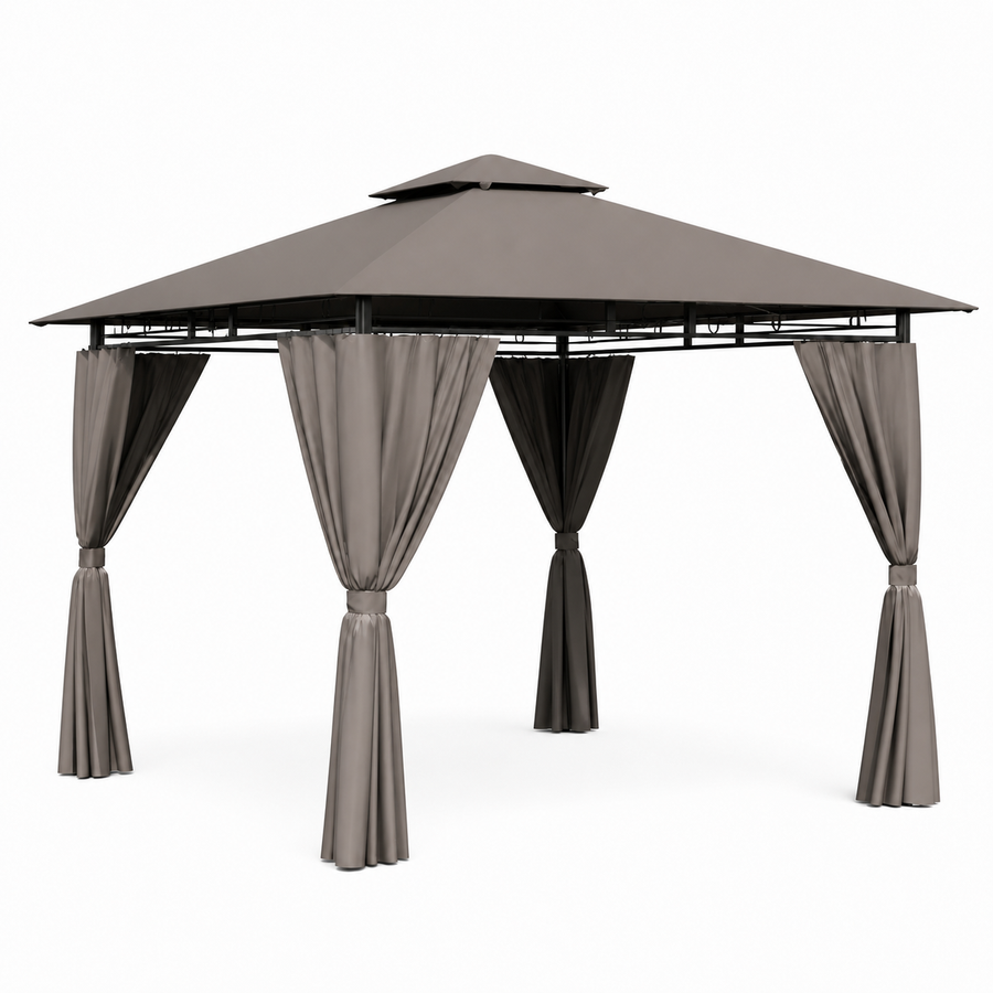 Tonnelle de Jardin Gris Anthracite 3 × 4 m