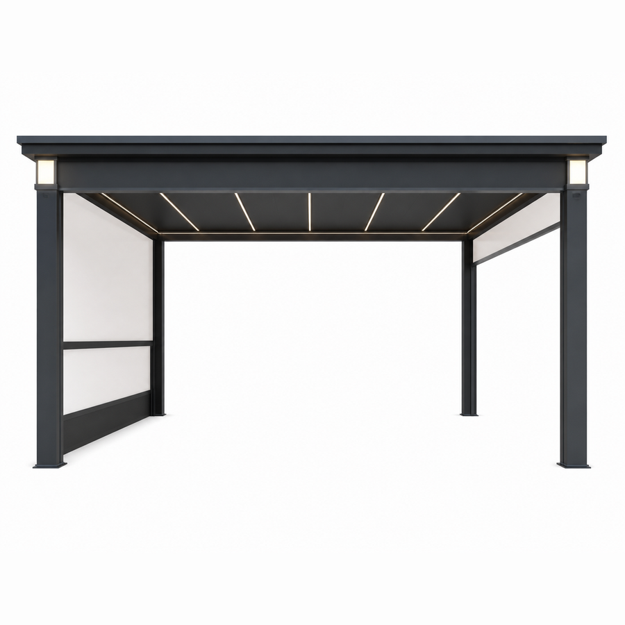 Pergola Aluminium Motorisée Anthracite 3x3 m