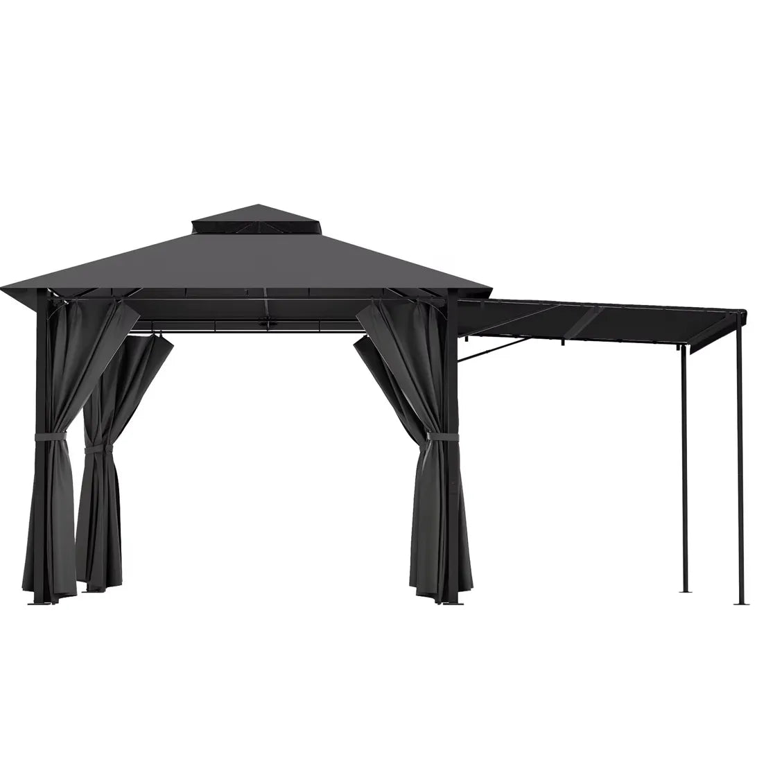 Tonnelle de Jardin Noir 3 × 4,70 m